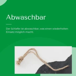 Schieferherz zum Aufhängen mit Juteband Schiefertafel Dekoration Wandeko (6, 17 cm Herz) ^ Novaliv Online