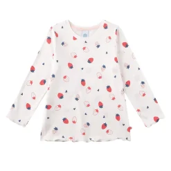Sanetta Schlafanzug Erdbeeren Pyjama Kids lang Mädchen Pyjama Rosa/Beige New