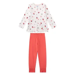 Sanetta Schlafanzug Erdbeeren Pyjama Kids lang Mädchen Pyjama Rosa/Beige New
