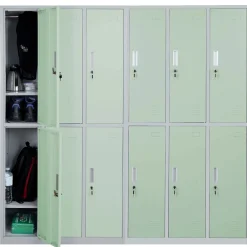 Schließfach Preston T829, Schließfachschrank Wertfachschrank Spind, Metall 12 Fächer ~ grün ^ MCW Outlet