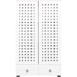 MCW Schrank -N87, Wohnzimmerschrank, 3D-Flecht-Design 2 Türen 3 Staufächer 2 Schubladen Soft-Close, 138x80x36cm ~ weiß Online