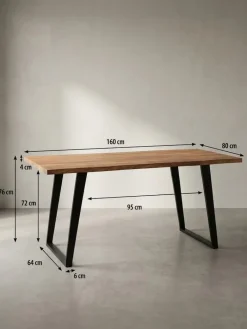 Schreibtisch Massivholz Baumkante mit U-Gestell, Akazie cm ^ KADIMA DESIGN Best