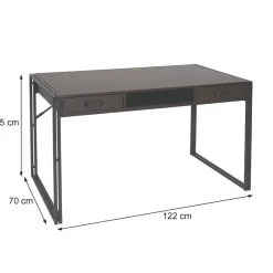 Schreibtisch -A27, Bürotisch Computertisch, 122x70cm 3D-Struktur ~ Wildeiche-Optik ^ MCW New