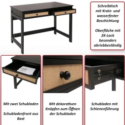 Schreibtisch -O36, Bürotisch Laptoptisch Arbeitstisch, Schublade 78x110x60cm Holz ~ helltaupe ^ MCW Sale