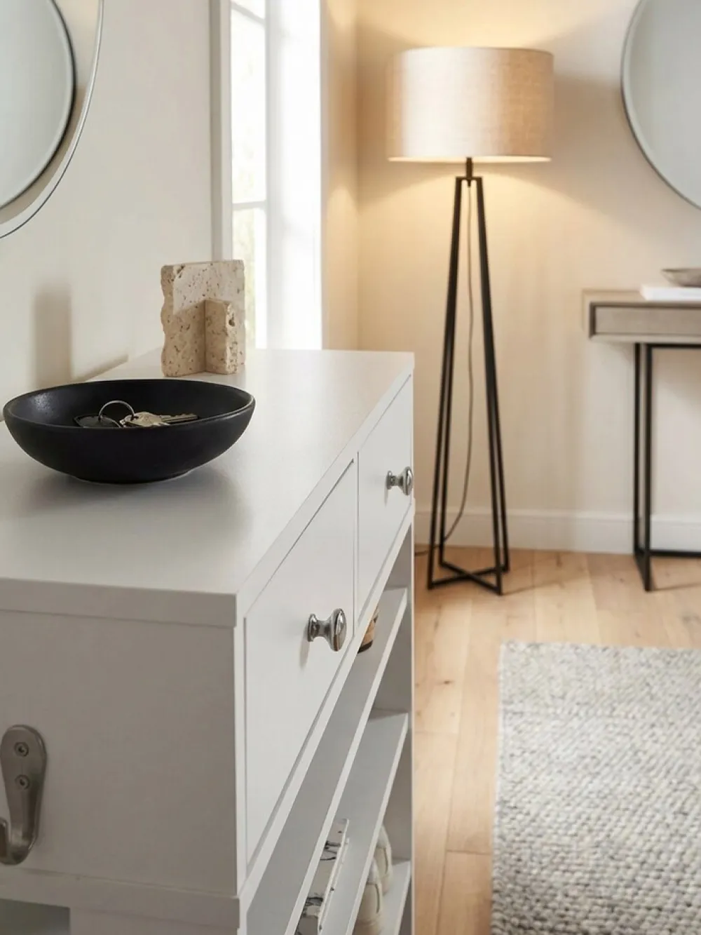 KADIMA DESIGN Schuhregal – Weiß, 60x79x24 cm, 4 Fächer, 2 Schubladen, Flurregal Best