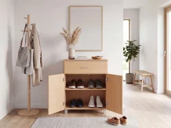 Finebuy Schuhschrank Schuhkommode Buche Optik 60 cm mit Schublade und 2 Türen Sale
