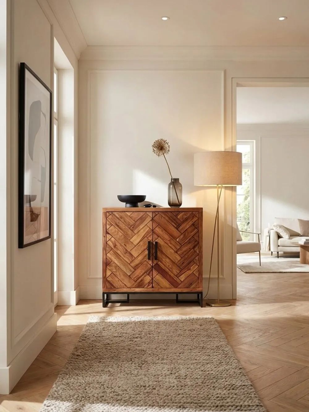 Schuhschrank – Massivholz, 100x105x40 cm, geschlossen, mit Ablage ^ KADIMA DESIGN