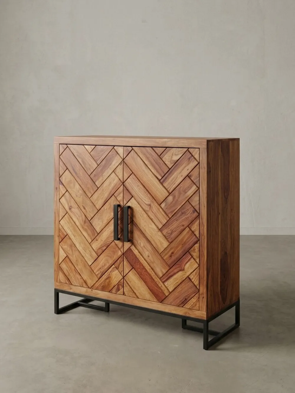 Schuhschrank – Massivholz, 100x105x40 cm, geschlossen, mit Ablage ^ KADIMA DESIGN