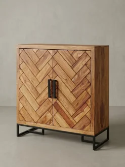 Schuhschrank – Massivholz, 100x105x40 cm, geschlossen, mit Ablage ^ KADIMA DESIGN