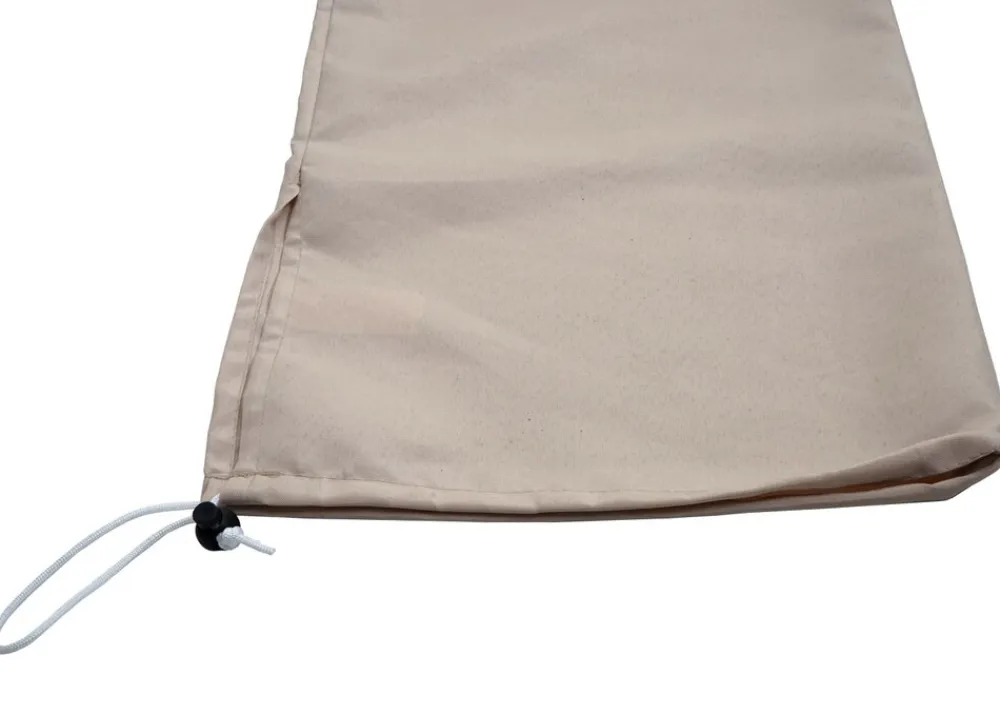 Schutzhülle für 3m Halb-Sonnenschirm Lorca, Abdeckhülle Cover mit Kordelzug ~ creme ^ MCW Online