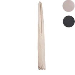 Schutzhülle für 3m Halb-Sonnenschirm Lorca, Abdeckhülle Cover mit Kordelzug ~ creme ^ MCW Online