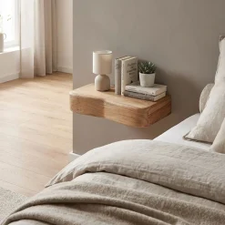 Finebuy Schwebende Nachtkonsole Massiv 40cm Nachttisch Schublade Hängend Nachtschrank Clearance