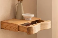 Finebuy Schwebende Nachtkonsole Massiv 40cm Nachttisch Schublade Hängend Nachtschrank Clearance