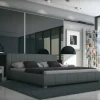 Sedex Bett Luna 140x200cm Kunstleder grau