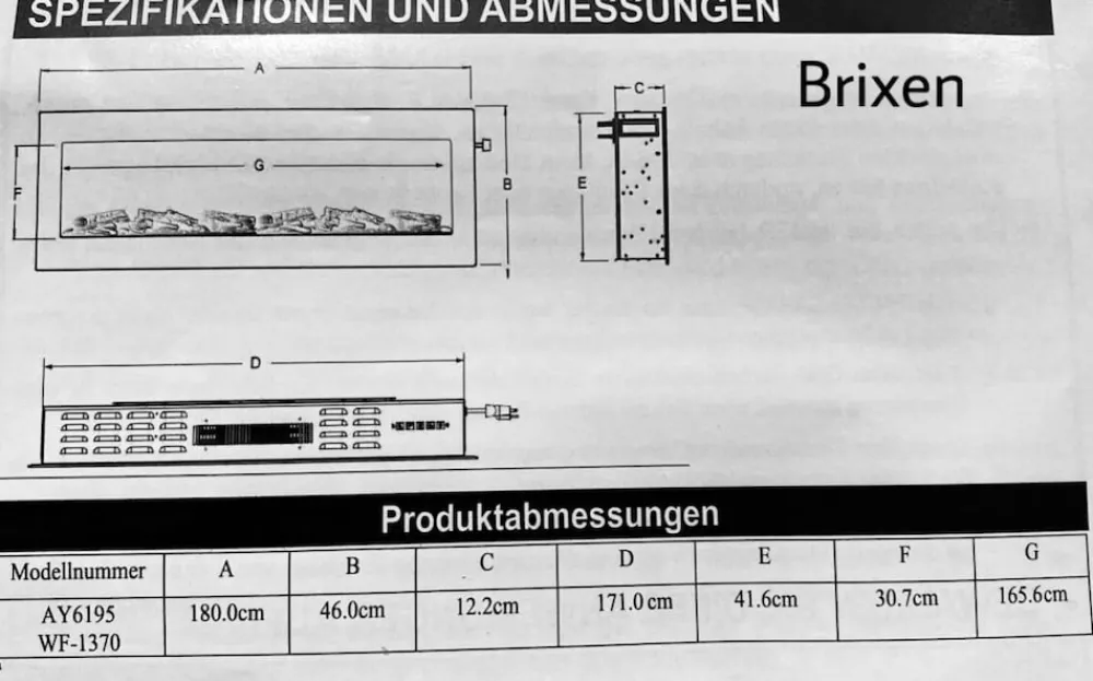 Sedex El Fuego Elektrokamin Brixen 180 cm Discount