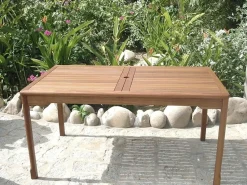 Gartentisch New Jersey 150 x 85 cm natur massiv ^ Sedex Best