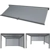 Seitenwand für Pergola -L41, Pavillon Rollo Ersatzseitenwand, Stoff/Textil 3x3,7m ~ anthrazit ^ MCW Outlet