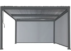 Seitenwand für Pergola -L41, Pavillon Rollo Ersatzseitenwand, Stoff/Textil 3x3,7m ~ anthrazit ^ MCW Outlet