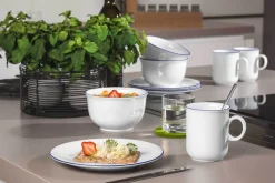 Seltmann Weiden Frühstücks-Set Compact Blaurand 18er Set weiß-blau Clearance