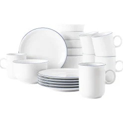 Seltmann Weiden Frühstücks-Set Compact Blaurand 18er Set weiß-blau Clearance