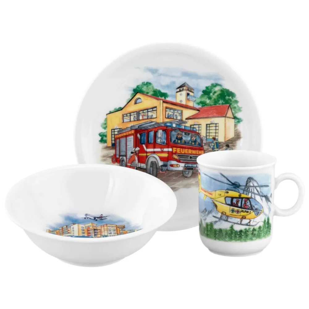 Seltmann Weiden Kindergeschirr Set Compact Blaulicht 3er Set bunt New
