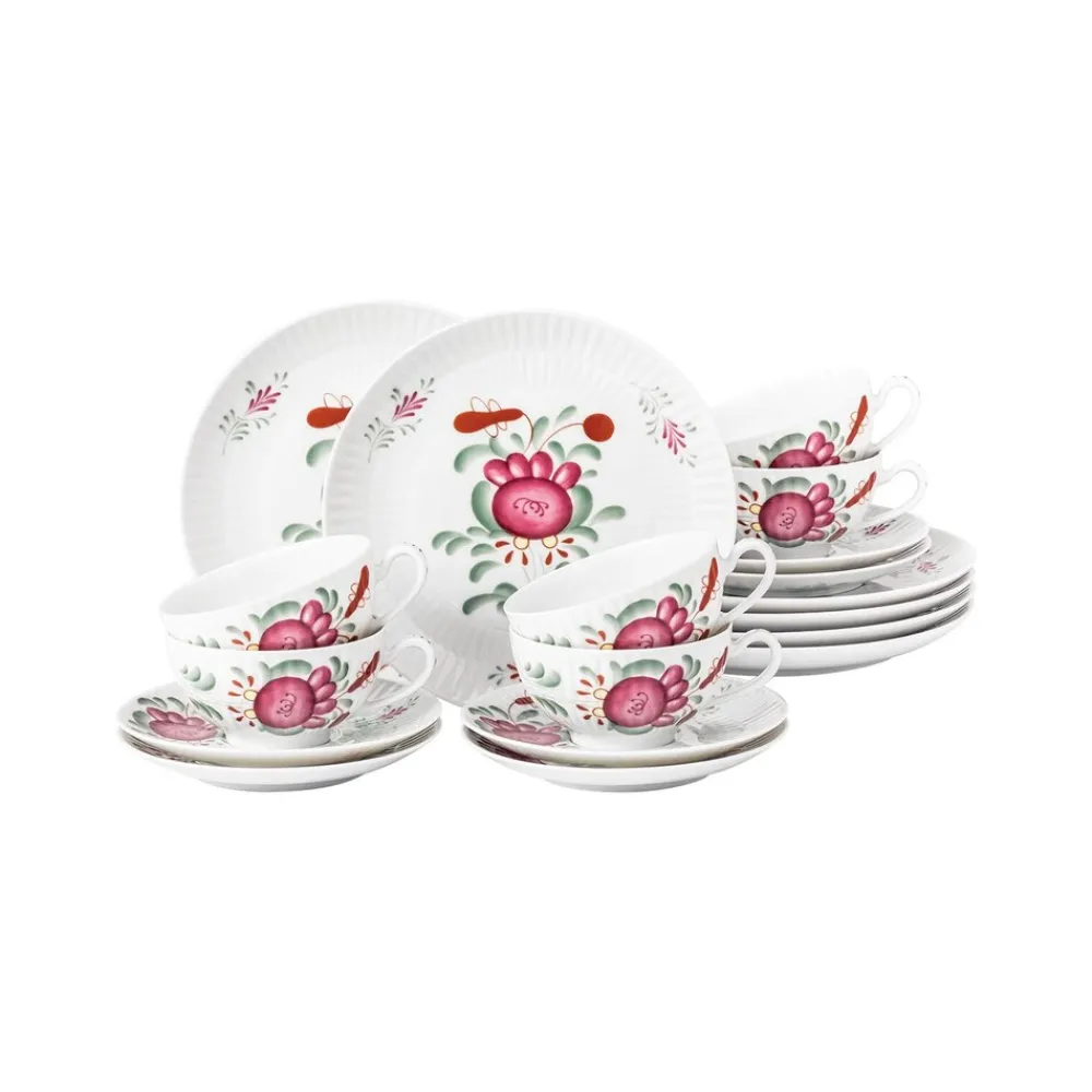 Seltmann Weiden Teeservice Amina Ostfriesenrose 6er Set bunt Hot