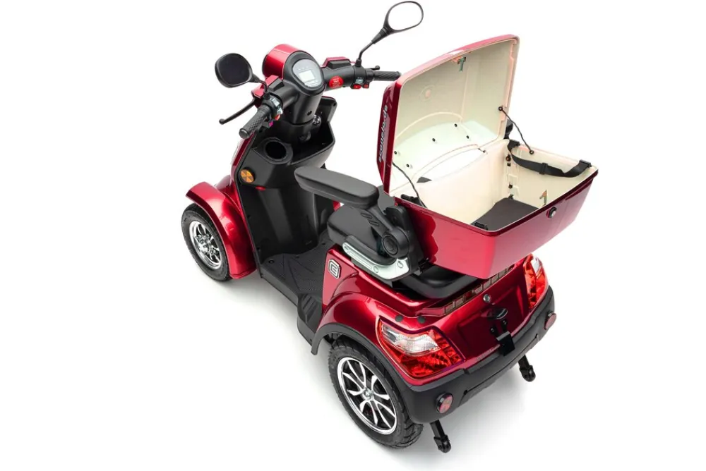 ECONELO Seniorenmobil P4000, Blei-Akku, 25 km/h, 1000 Watt, Rot