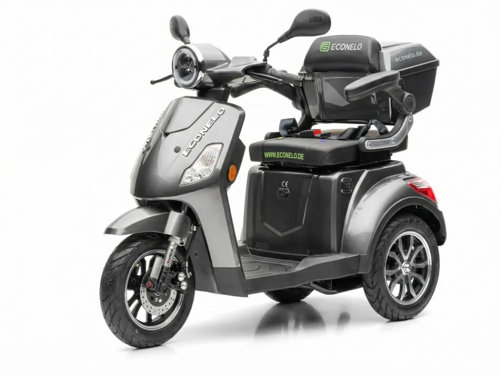 ECONELO Seniorenmobil P1000, Lithium-Akku, 25 km/h, 1000 Watt, Grau New