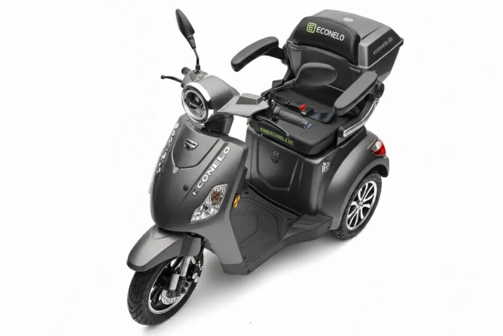 ECONELO Seniorenmobil P1000, Lithium-Akku, 25 km/h, 1000 Watt, Grau New
