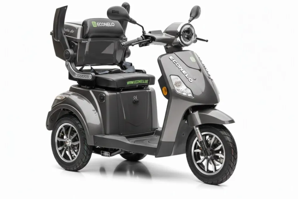 ECONELO Seniorenmobil P1000, Lithium-Akku, 25 km/h, 1000 Watt, Grau New