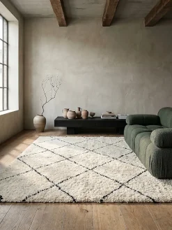 KADIMA DESIGN Shaggy-Teppich Weich -Weiß - ATRIO | Schwarz Clearance