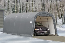 Shelter Logic ShelterLogic Stahl Folien Zeltgarage Gerätehaus 22,57m² grau 610x370x240 cm Hot