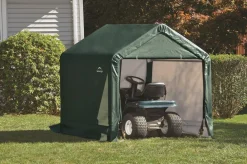 ShelterLogic Stahl Folien Zeltgarage Gerätehaus 3,24m² grün 180x180x180 cm ^ Shelter Logic