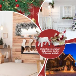 Animierter Rentierschlitten mit Weihnachtsmann CD2417 ^ SHX Sale