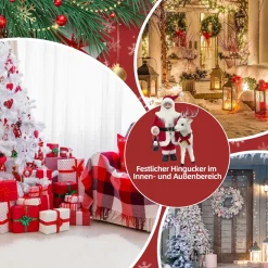 SHX Animierter Weihnachtsmann mit Rentier CD2410 Clearance