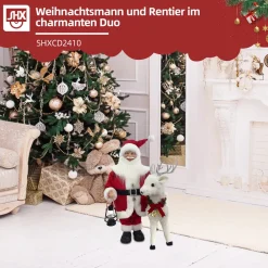 SHX Animierter Weihnachtsmann mit Rentier CD2410 Clearance