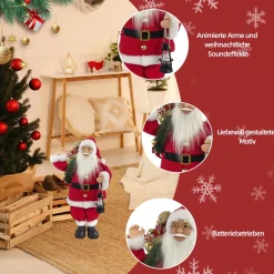 SHX Animierter Weihnachtsmann mit Sack CD2402 Discount