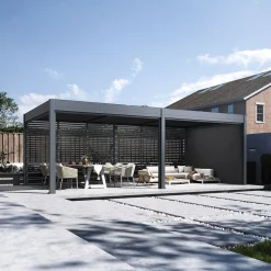 Bellavista Sichtschutzelement für Pergola Pavillon mit Lamellen Dach Oasis anthrazit Hot