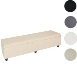Sitzbank mit Aufbewahrung Arezzo XXL, Leder ~ creme ^ MCW Clearance