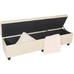 Sitzbank mit Aufbewahrung Arezzo XXL, Leder ~ creme ^ MCW Clearance