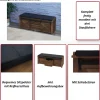 MCW Sitzbank mit Staufächern -H53, Polsterbank Sitz-Kommode, Shabby-Look Massiv-Holz Metall Stoff 43x102x33cm ~ weiß New