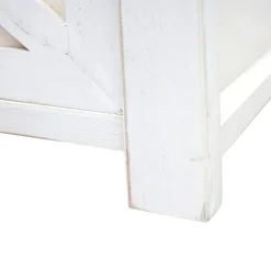 MCW Sitzbank mit Staufächern -H53, Polsterbank Sitz-Kommode, Shabby-Look Massiv-Holz Metall Stoff 43x102x33cm ~ weiß New