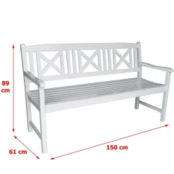3-Sitzer Gartenbank aus Akazienholz, ca. 150 x 61 x 89 cm - ^ Prestige Home Living Outdoor Clearance