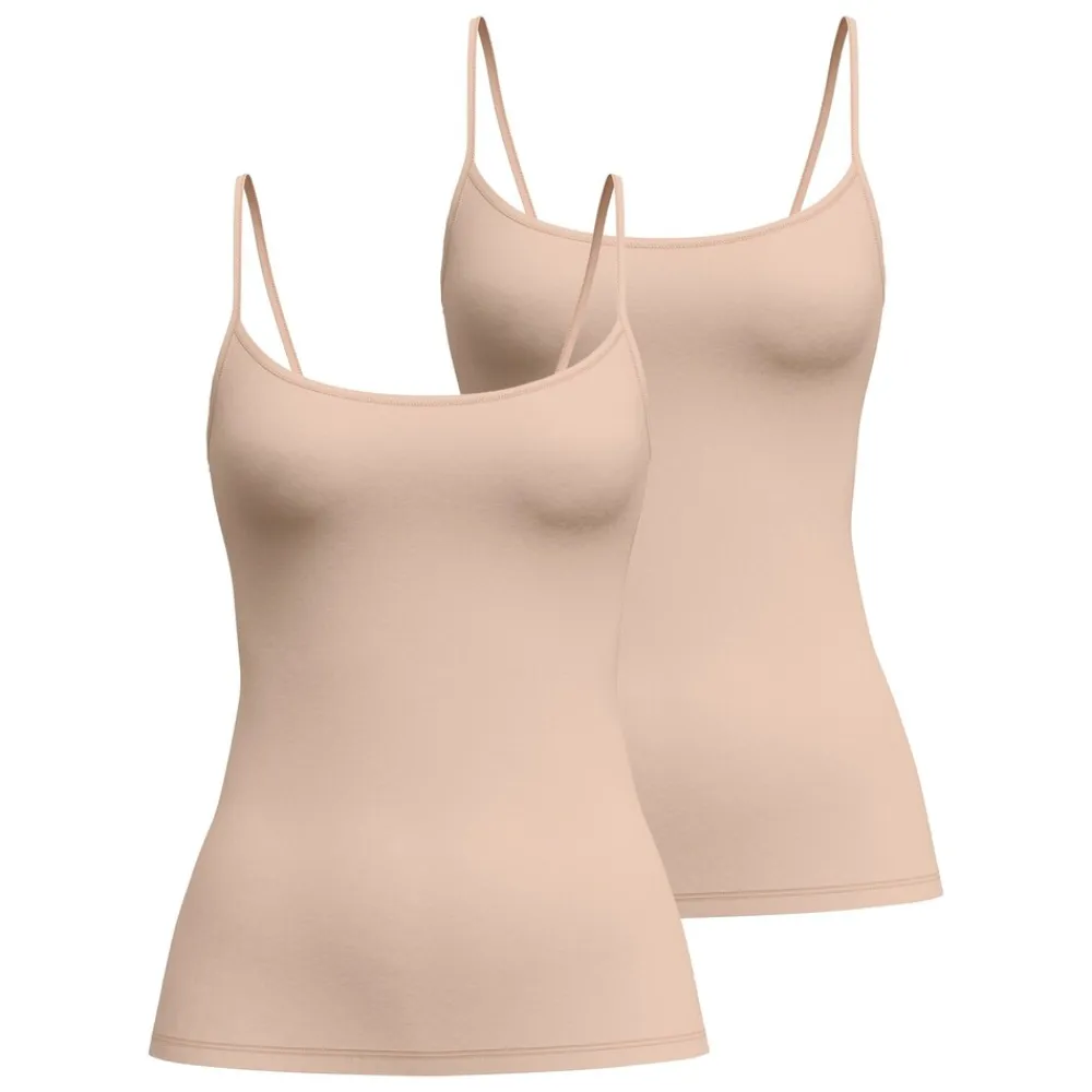 CALIDA Sleek Skin Spaghetti Top 2P Damen Unterhemd Weiß Sale