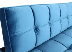 Sofa -K21, Klappsofa Couch Schlafsofa, Nosagfederung Schlaffunktion Liegefläche 181x107cm ~ Samt, blau ^ MCW Sale