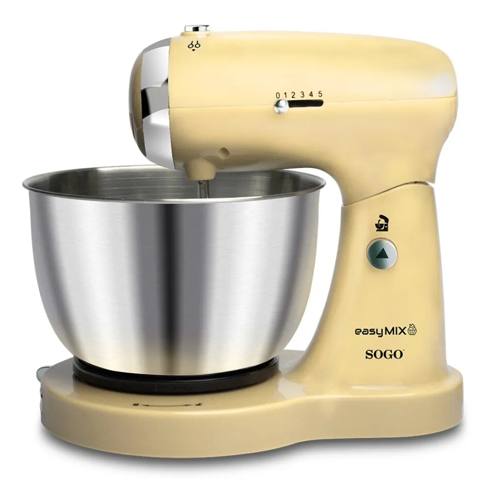 SOGO RETRO Reihe Küchenmaschine 3-IN-1 Mixer, Rührgerät & Teigmaschine beige Hot