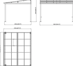 Sojag Aluminium Terrassenüberdachung St. Barth 8x12 New