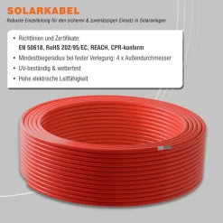 Diverse Solarkabel 6mm² rot 25m H1Z2Z2-K Solarleitung für Photovoltaik & Solaranlagen Hot