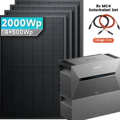 ® 2000W Balkonkraftwerk mit Speicher, Anker SOLIX Solarbank 3 E2700 Pro und 1x BP2700 - Ohne Halterung ^ SolarMars Outlet