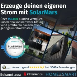 ® 2000W Balkonkraftwerk mit Speicher, Anker SOLIX Solarbank 4 E5000 Pro,5kWh - Ohne Halterung ^ SolarMars New